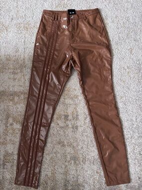 NWT-NEVER WORN Adidas Ivy Park Brown Glossy Latex Track Pants